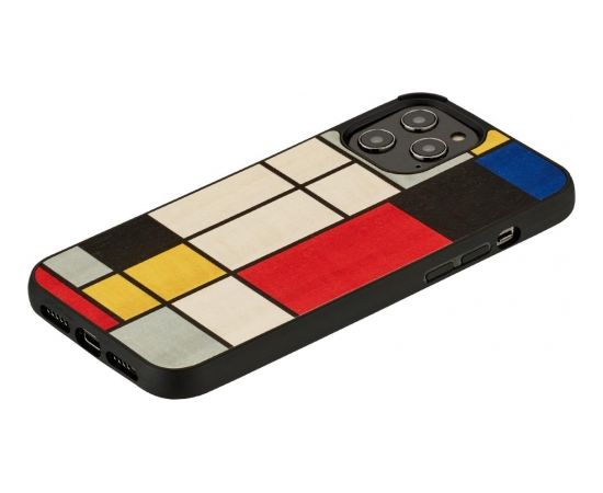 MAN&WOOD case for iPhone 12 Pro Max mondrian wood black