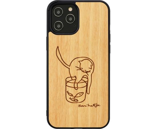 MAN&WOOD case for iPhone 12/12 Pro cat with red fish