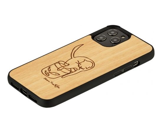 MAN&WOOD case for iPhone 12/12 Pro cat with red fish