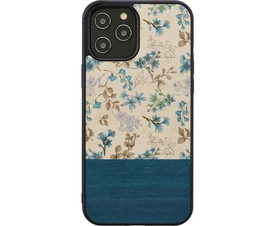 MAN&WOOD case for iPhone 12/12 Pro blue flower black