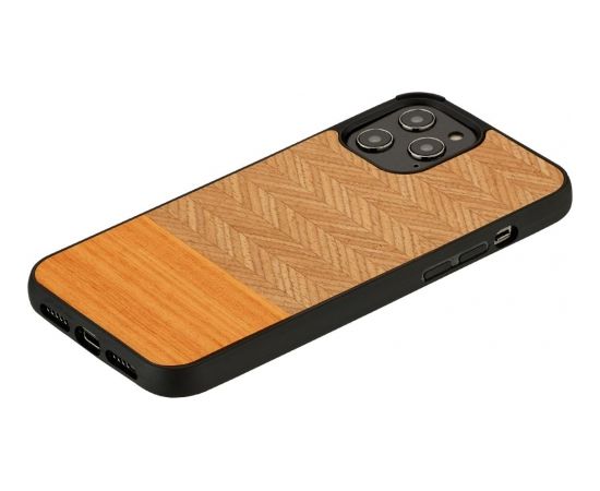 MAN&WOOD case for iPhone 12/12 Pro herringbone arancia black