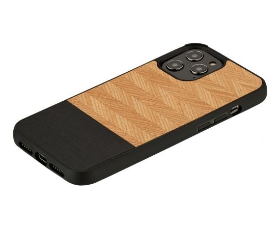 MAN&WOOD case for iPhone 12/12 Pro herringbone nero black