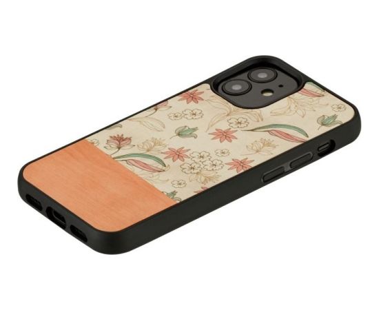 MAN&WOOD case for iPhone 12 mini pink flower black