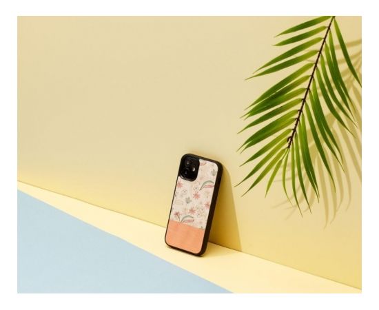 MAN&WOOD case for iPhone 12 mini pink flower black