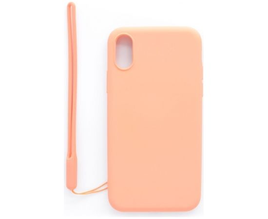 Evelatus Apple iPhone X/XS Soft Touch Silicone Case with Strap Pink