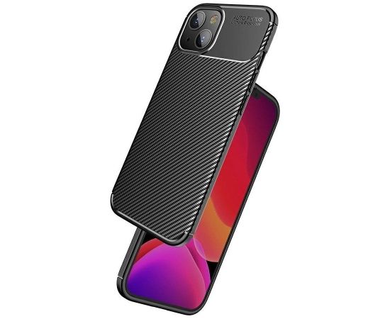 Mocco Trust Armored Shockproof Carbon Aizmugurējais Apvalks Priekš Apple iPhone 13 Pro Melns