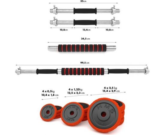Hanteļu un svara stieņa komplekts HMS SGGX20 20KG