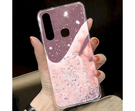 Fusion Glue Glitter Back Case Силиконовый чехол для Apple iPhone 13 Pro Розовый