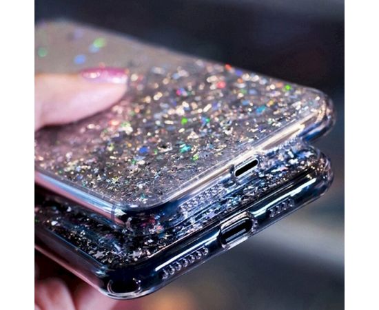 Fusion Glue Glitter Back Case Силиконовый чехол для Apple iPhone 13 Pro Розовый