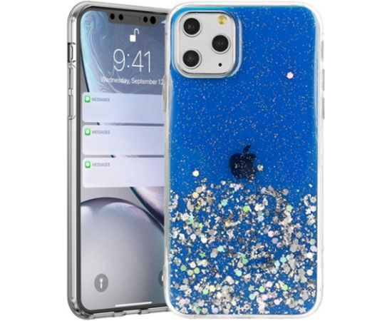 Fusion glue glitter silikona aizsargapvalks Apple iPhone 13 Pro zils