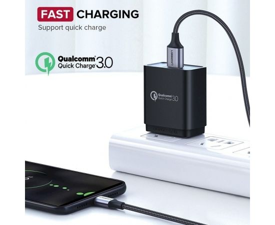 Кабель UGREEN Micro USB / QC 3.0 / 2.4A / 1м черный