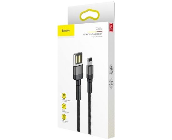 Baseus CALKLF-HG1 divpusējs USB Lightning kabelis 1.5A / 2m melns