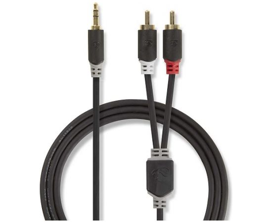 Nedis Aux Audio vads 3.5 mm -> 2x RCA 3m Melns