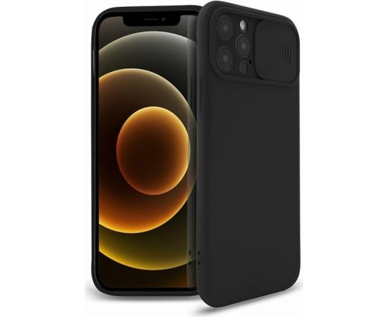 Mocco Matte Silicone Back Case Camera Protect Aizmugurējais Silikona Apvalks ar Aizsargvāciņu Kamerai Priekš Apple iPhone 12 Pro Max Melns