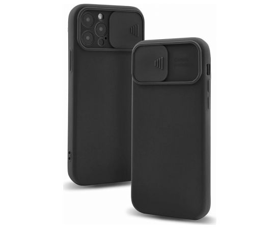 Mocco Matte Silicone Back Case Camera Protect Aizmugurējais Silikona Apvalks ar Aizsargvāciņu Kamerai Priekš Apple iPhone 12 Pro Max Melns