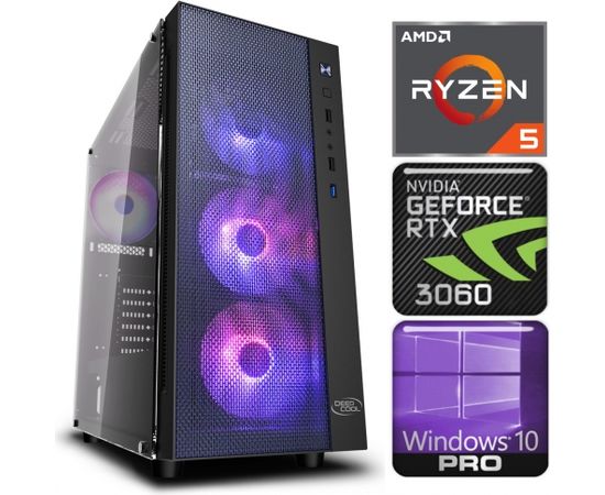 INTOP Ryzen 5 3600 8GB 480SSD M.2 NVME+2TB RTX3060 12GB WIN10Pro