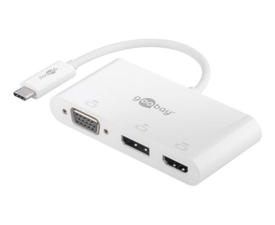 Goobay USB-C Multiport Adapter VGA+DP+HDMI 52412 White