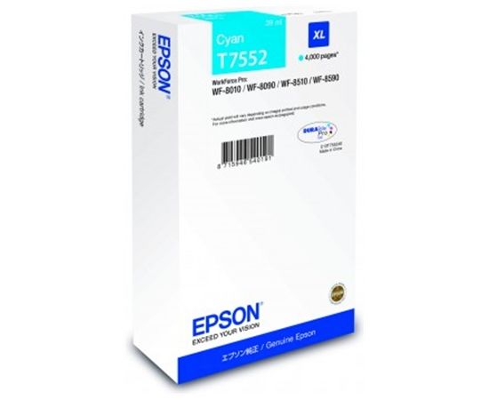Epson T7552 XL Ink Cartridge, Cyan