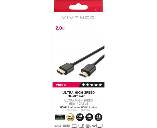 Vivanco кабель HDMI - HDMI 2.1 2 м (47176)