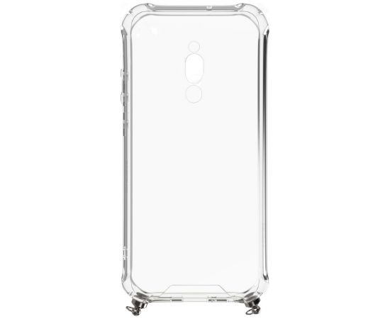 Evelatus Xiaomi Redmi 8 Silicone TPU Transparent with Necklace Strap Silver