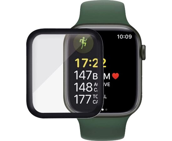 Fusion Nano 9H aizsargstikls pilnam ekrānam Apple Watch 7 41mm melns