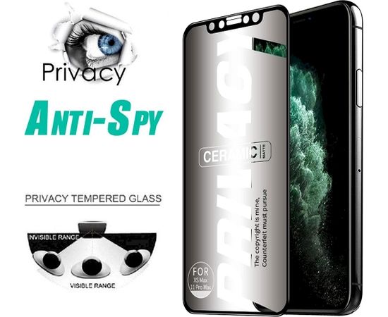 Fusion Matte Privacy Ceramic matēta aizsargplēve telefonam Samsung A037 Galaxy A03S melns