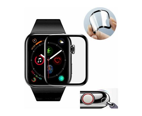 Fusion ceramic glass 9D aizsargstikls pilnam ekrānam Apple Watch 1 / 2 / 3 42mm melns