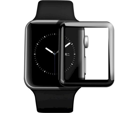 Fusion ceramic glass 9D aizsargstikls pilnam ekrānam Apple Watch 1 / 2 / 3 42mm melns