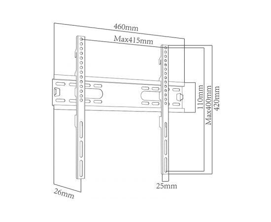 BLOW LCD TV bracket HQ 13 "-42" TYP X with a hinge 180°