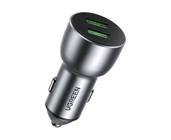 UGREEN QC 3.0 car charger, 2xUSB, 36W (gray)