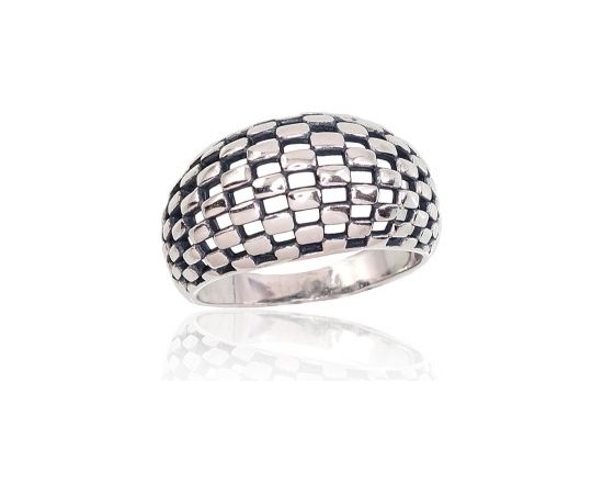 Серебряное кольцо #2101668(POx-Bk), Серебро	925°, оксид (покрытие), Размер: 17.5, 4 гр.