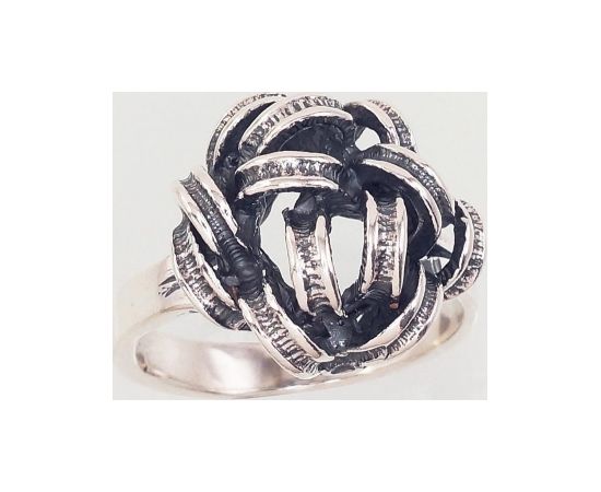 Серебряное кольцо #2101560(POx-Bk), Серебро	925°, оксид (покрытие), Размер: 19, 5 гр.