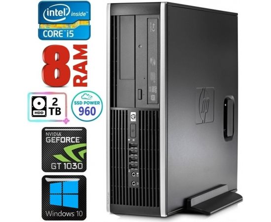 HP 8100 Elite SFF i5-750 8GB 960SSD+2TB GT1030 2GB DVD WIN10