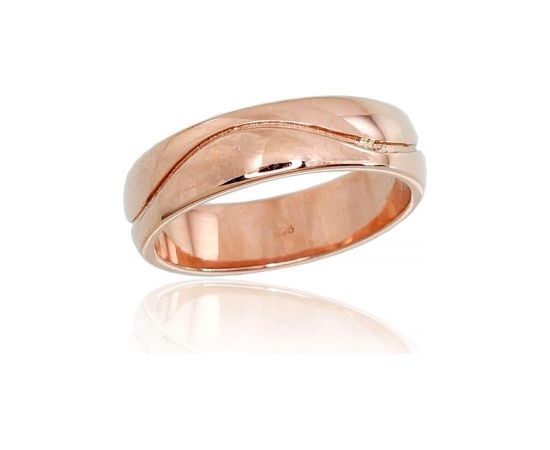 Золотое обручальное кольцо #1100101(Au-R), Красное Золото	585°, Размер: 18.5, 4.9 гр.