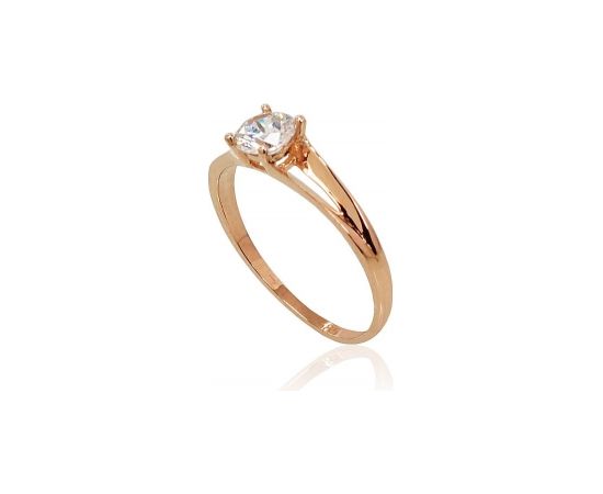 Золотое кольцо #1100824(Au-R)_CZ, Красное Золото	585°, Цирконы , Размер: 17, 1.74 гр.