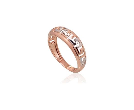 Золотое кольцо #1100868(Au-R+PRh-W), Красное Золото	585°, родий (покрытие) , Размер: 16.5, 1.83 гр.