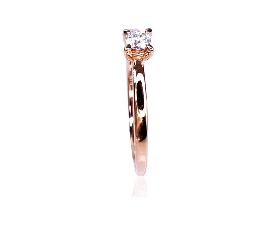Золотое кольцо #1100154(Au-R)_DI, Красное Золото	585°, Бриллианты (0,15Ct), Размер: 18, 1.96 гр.