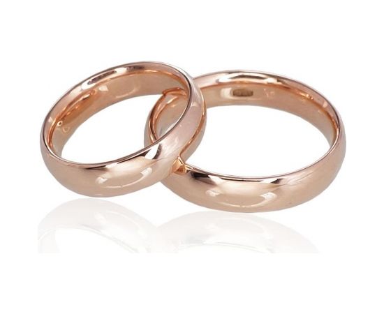 Золотое обручальное кольцо #1100271(Au-R) (Толщина кольца 5mm , облегченное), Красное золото	585°, Размер: 22.5, 3.54 гр.