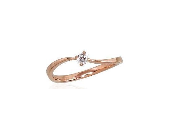Помолвочное кольцо #1100555(Au-R)_DI, Красное золото	585°, Бриллианты (0,07Ct), Размер: 17.5, 1.42 гр.