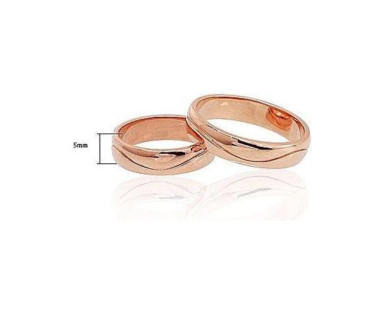 Золотое обручальное кольцо #1100101(AU-R) (Толщина кольца 5mm), Красное золото	585°, Размер: 18.5, 4.86 гр.