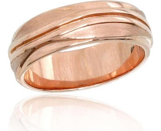 Золотое обручальное кольцо #1100545(AU-R) (Толщина кольца 6mm), Красное золото	585°, Размер: 16, 5.14 гр.
