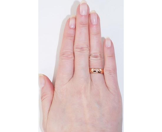 Золотое обручальное кольцо #1100543(AU-R)_CZ (Толщина кольца 5mm), Красное золото	585°, Цирконы , Размер: 18.5, 5.06 гр.