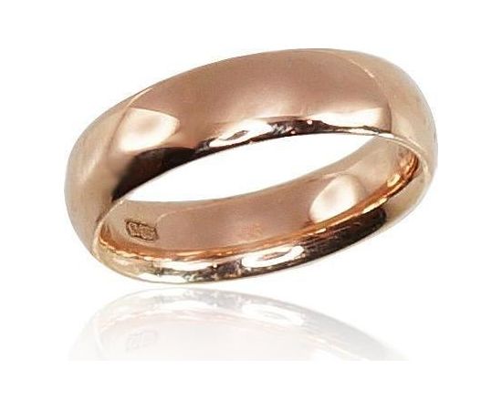 Золотое обручальное кольцо #1100271(AU-R) (Толщина кольца 5mm , облегченное), Красное золото	585°, Размер: 22, 3.45 гр.