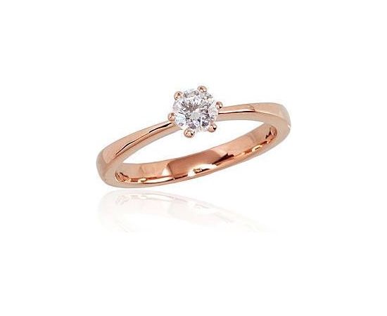 Помолвочное кольцо #1100561(AU-R)_DI, Красное золото	585°, Бриллианты (0,33Ct), Размер: 17, 2.82 гр.
