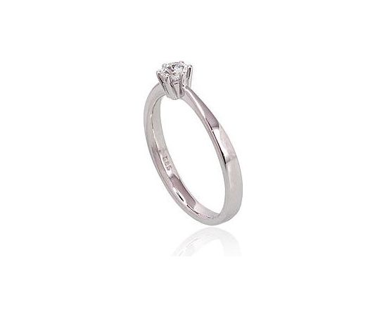 Помолвочное кольцо #1100560(AU-W)_DI, Белое золото	585°, Бриллианты (0,25Ct), Размер: 18, 2.75 гр.