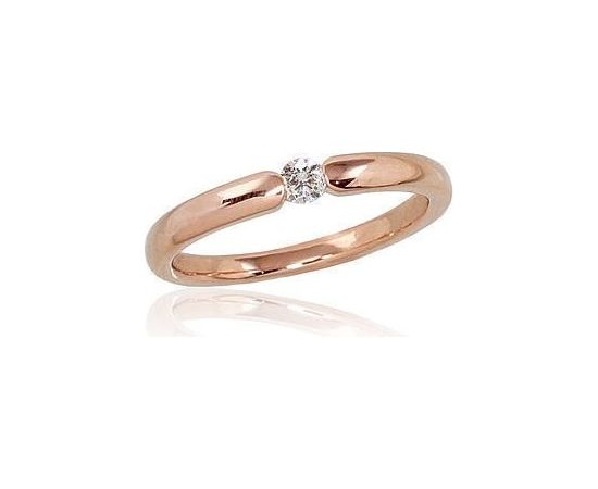 Помолвочное кольцо #1100556(AU-R)_DI, Красное золото	585°, Бриллианты (0,08Ct), Размер: 17.5, 2.71 гр.