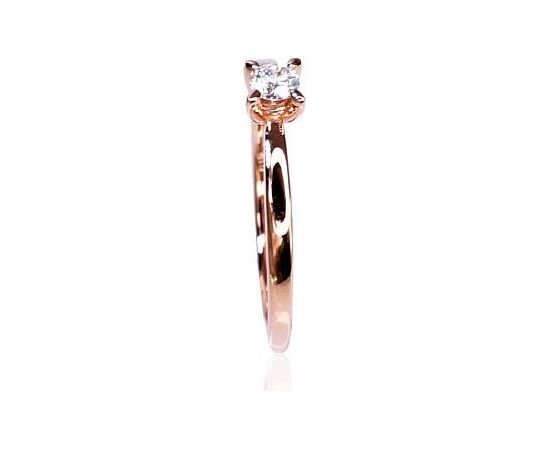 Помолвочное кольцо #1100154(AU-R)_DI, Красное золото	585°, Бриллианты (0,15Ct), Размер: 18.5, 1.9 гр.