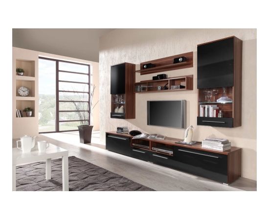 Cama Meble Cama Wall unit LUNA 260/44/190 in plum/black gloss