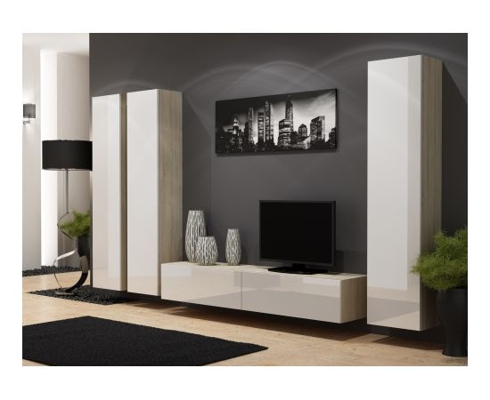 Cama Meble Cama Living room cabinet set VIGO 1 black/sonoma gloss