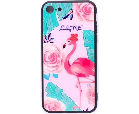 Evelatus Apple iPhone 7/8/SE 2020 Picture Glass Case Flamingo Party